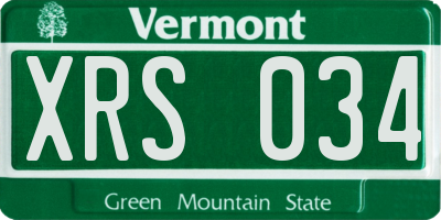 VT license plate XRS034
