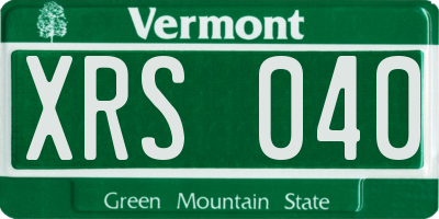 VT license plate XRS040