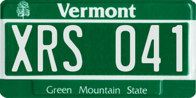 VT license plate XRS041