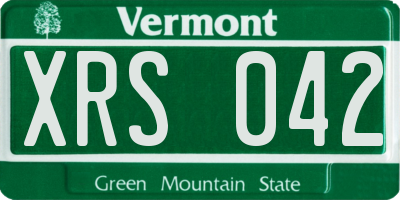 VT license plate XRS042