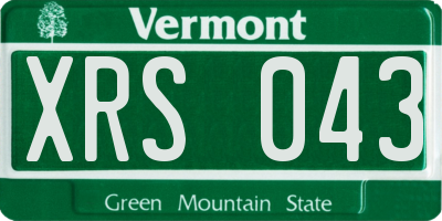 VT license plate XRS043