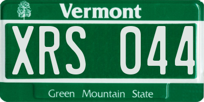 VT license plate XRS044