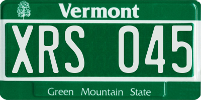 VT license plate XRS045