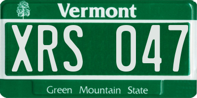 VT license plate XRS047