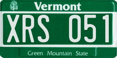 VT license plate XRS051