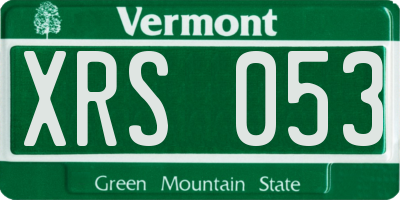 VT license plate XRS053
