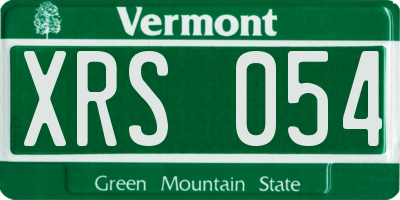 VT license plate XRS054