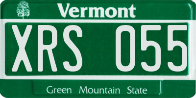 VT license plate XRS055