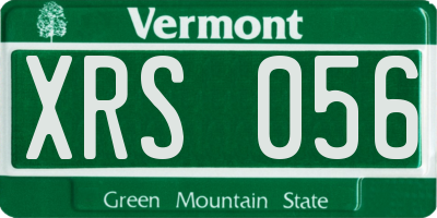 VT license plate XRS056