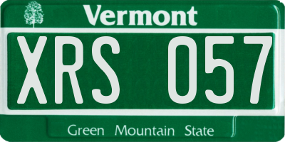 VT license plate XRS057