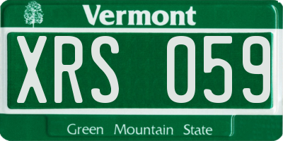 VT license plate XRS059