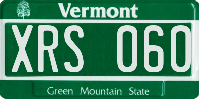 VT license plate XRS060
