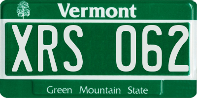 VT license plate XRS062
