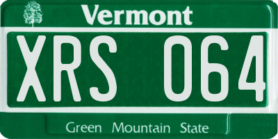VT license plate XRS064