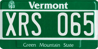 VT license plate XRS065