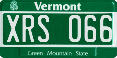 VT license plate XRS066