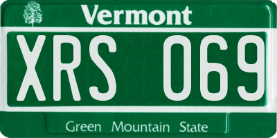 VT license plate XRS069