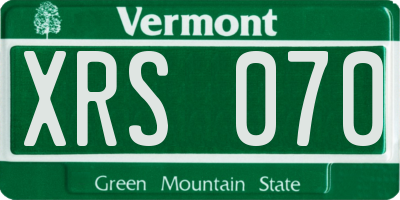 VT license plate XRS070