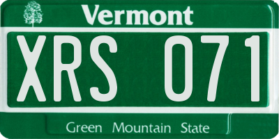 VT license plate XRS071