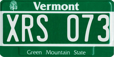 VT license plate XRS073