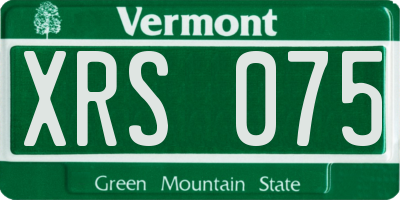 VT license plate XRS075