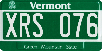 VT license plate XRS076
