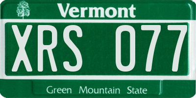 VT license plate XRS077