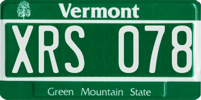 VT license plate XRS078