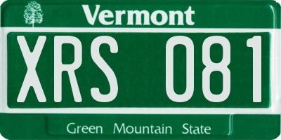 VT license plate XRS081