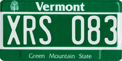 VT license plate XRS083