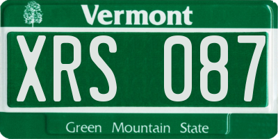 VT license plate XRS087