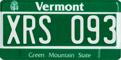 VT license plate XRS093