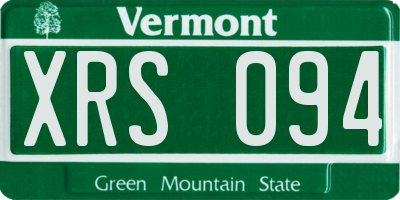 VT license plate XRS094