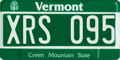 VT license plate XRS095