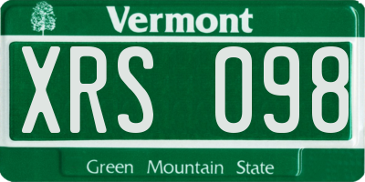 VT license plate XRS098