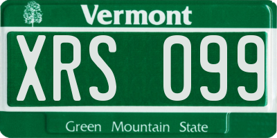 VT license plate XRS099