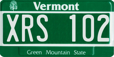VT license plate XRS102