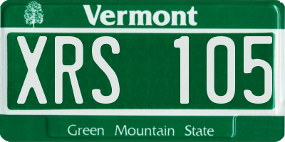 VT license plate XRS105
