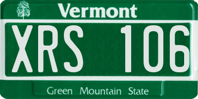 VT license plate XRS106