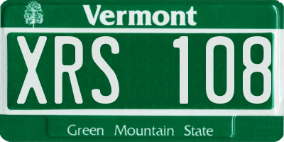 VT license plate XRS108