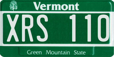 VT license plate XRS110