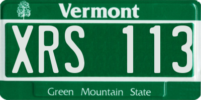 VT license plate XRS113
