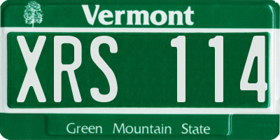 VT license plate XRS114
