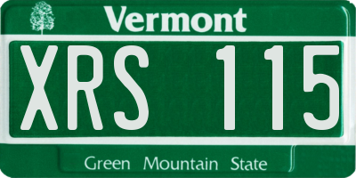 VT license plate XRS115