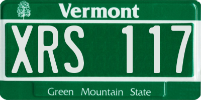 VT license plate XRS117