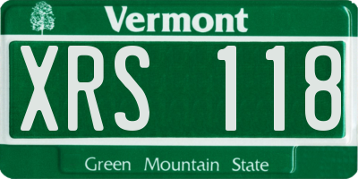 VT license plate XRS118