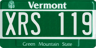 VT license plate XRS119