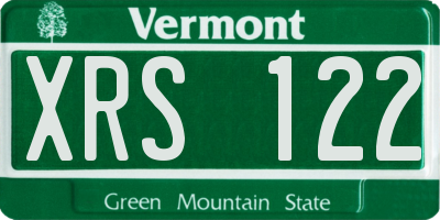 VT license plate XRS122