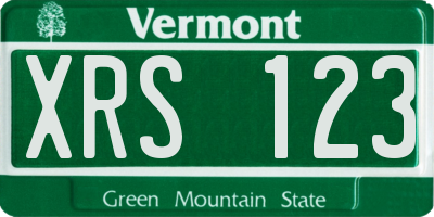 VT license plate XRS123