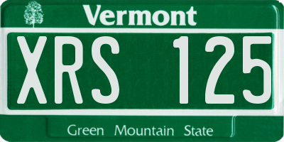 VT license plate XRS125